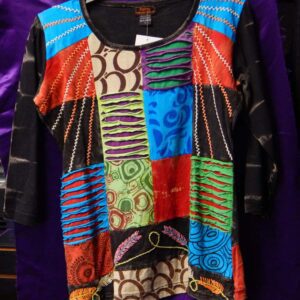 Large Patchwork Shirt Long-Sleeved